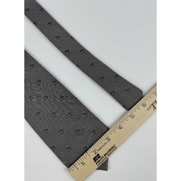 Wembley Wemsilk Grey Blue Geometric Pattern Tie 3.5 in Professional Necktie VTG - Picture 6 of 6